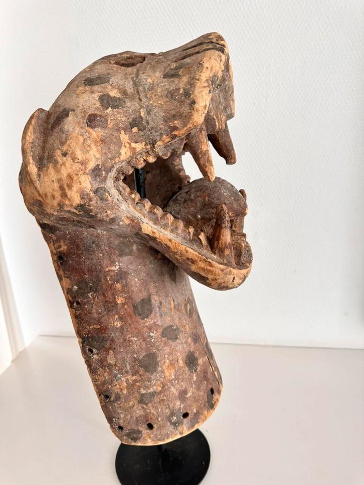 Luba Luipaard masker privé collectie Matadi 1940-1950 Congo, Antiek en Kunst, Kunst | Niet-Westerse kunst, Verzenden