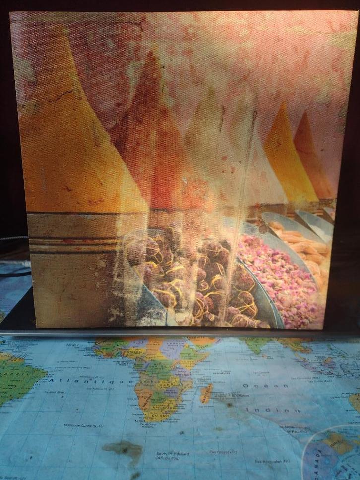 Toile de peinture décoratif ethnique – Marché oriental, Antiek en Kunst, Kunst | Schilderijen | Abstract, Ophalen