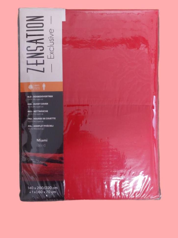Dekbedovertrek Zensation Exclusive – rood - een persoon, Huis en Inrichting, Slaapkamer | Beddengoed, Nieuw, Dekbedovertrek, Eenpersoons