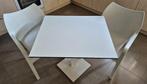 Witte tuintafel met 2 witte stoelen, Ophalen, Gebruikt