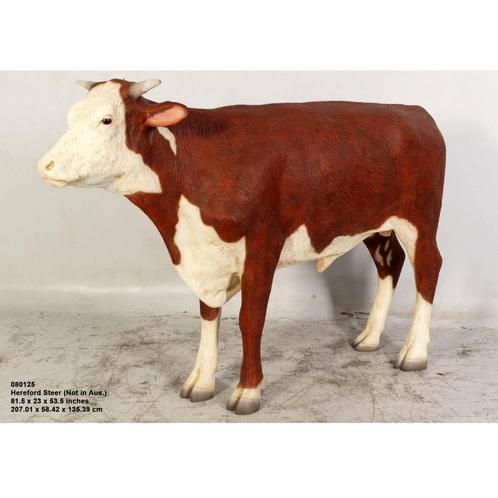 Hereford Bull – Stier beeld Breedte 207 cm, Verzamelen, Dierenverzamelingen, Nieuw, Ophalen
