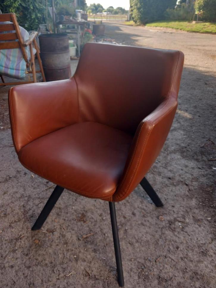 6 cognackleurige kuipzeteltjes, Huis en Inrichting, Stoelen, Gebruikt, Ophalen