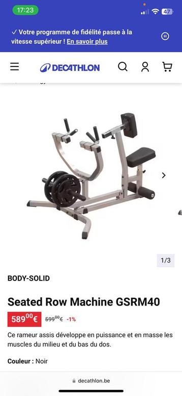 row machine Body solid. disponible aux enchères