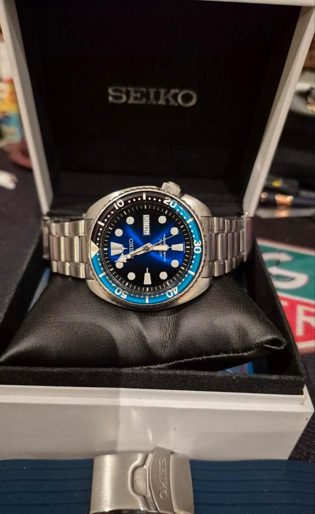 Seiko turtle diver batman automatic full set, Handtassen en Accessoires, Horloges | Heren, Breitling, Staal, Staal, Ophalen of Verzenden