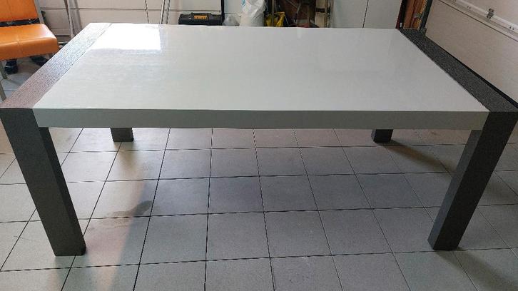 table living ( marque Aleal ) +6 chaises cuir, Maison & Meubles, Tables | Tables à manger, Utilisé, 100 à 150 cm, 200 cm ou plus