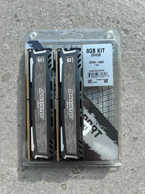 Crucial Ballistix Sport LT DDR4 RAM 2x4GB CL16, Informatique & Logiciels, Mémoire RAM, Comme neuf, Desktop, 8 GB, DDR4, Enlèvement ou Envoi