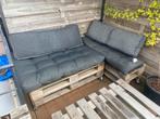 Pallet lounge 3 delig op wieltjes, Tuin en Terras, Ophalen
