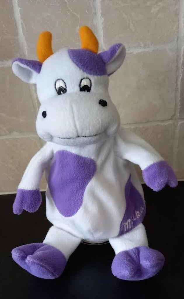 handpop Milka koe, Kinderen en Baby's, Speelgoed | Knuffels en Pluche, Zo goed als nieuw, Koe, Ophalen of Verzenden