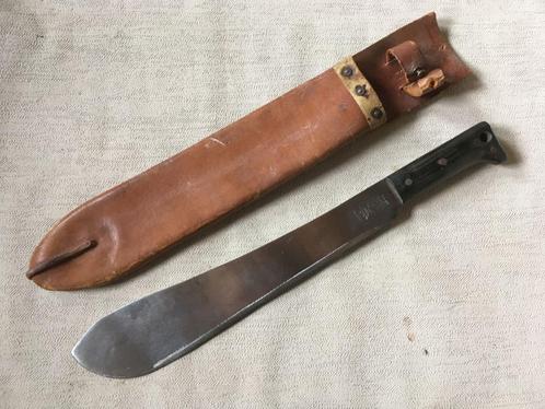 wo2 - US machette 1944 met lederen schede, Legitimus, Verzamelen, Militaria | Tweede Wereldoorlog, Landmacht, Mes of Dolk, Ophalen of Verzenden