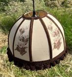 beau lustre vintage en tissu épais, avec motifs fleurs brun, Maison & Meubles, Enlèvement ou Envoi, Utilisé