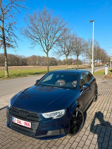 Audi A3 Sportback Automaat, Auto's, Blauw, Leder, Bruin, Trekhaak