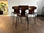 6 chaises Vintage 3103 Hammer par Arne Jacobsen pour Fritz H, Brun, Bois, Enlèvement, Cinq, Six Chaises ou plus