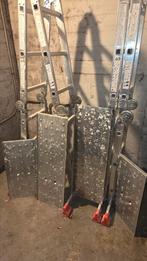 Jeu de 2 échelles multifonction avec plate-forme échafaudage, Ophalen, Zo goed als nieuw