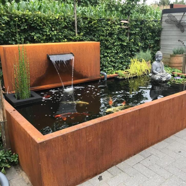 Vijverbak Cortenstaal | Rechthoek | Vierkant | Aluminium, Tuin en Terras, Vijvers, Nieuw, Ophalen of Verzenden