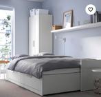 Uitschuifbaar bed IKEA, Huis en Inrichting, Ophalen, Wit, Tweepersoons, 200 cm
