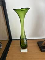 Vintage groen glas/glazen vaas Bo Borgström Aseda Glasbruk, Antiek en Kunst, Ophalen of Verzenden