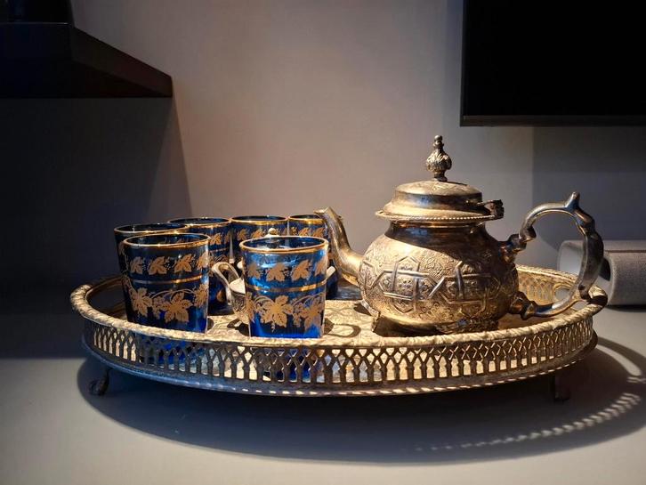 Service à thé marocain authentique de Marrakech, Maison & Meubles, Cuisine | Vaisselle, Comme neuf, Service complet, Autres styles