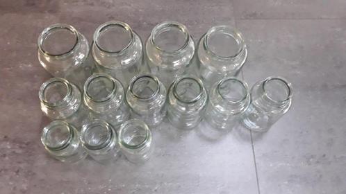 Set van 13 vintage glazen voorraadpotten, Maison & Meubles, Cuisine | Casseroles & Poêles, Utilisé, Casserole, Bidon ou Boîte