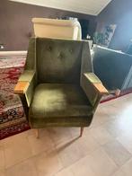 Vintage zetel eenzit velours, Huis en Inrichting, Fauteuils, Ophalen, Zo goed als nieuw