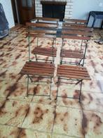 4 chaises bistro, Tuin en Terras, Tuinstoelen, Ophalen, Gebruikt, Metaal, Inklapbaar
