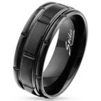 Bague homme en acier noir avec compartiments, Noir, Enlèvement ou Envoi, Fer ou Acier, Neuf