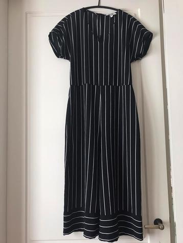 Jumpsuit gestreept wijde broek  ( 7/8 ) maat 38, Taille 38/40 (M), Enlèvement ou Envoi, Comme neuf, Noir