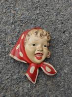 Vintage keramiek wandbeeldje "Meisje", Duitsland, jaren 50, Ophalen of Verzenden