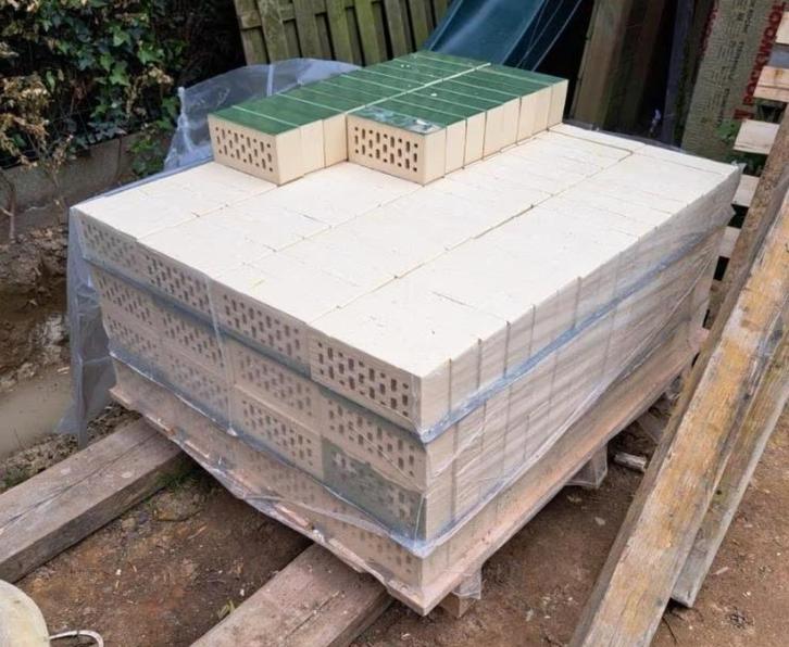 Geglazuurde bakstenen, groen, 256 stuks (Pearl Tahiti SP EF), Doe-het-zelf en Bouw, Metselstenen, Nieuw, Bakstenen, Ophalen