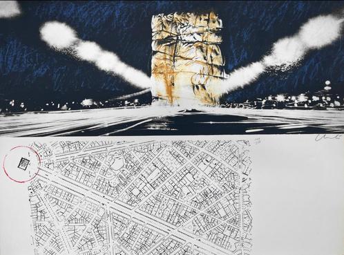 Christo - Project for the Arc de Triomphe, Paris - Packed bu, Antiek en Kunst, Kunst | Litho's en Zeefdrukken, Ophalen of Verzenden