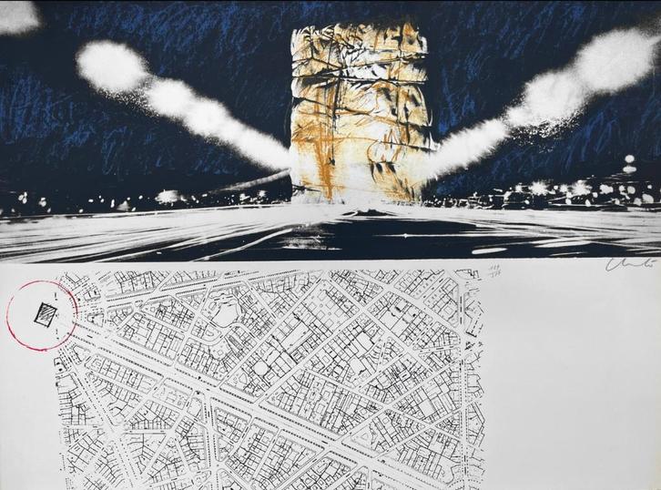 Christo - Project for the Arc de Triomphe, Paris - Packed bu, Antiek en Kunst, Kunst | Litho's en Zeefdrukken, Ophalen of Verzenden
