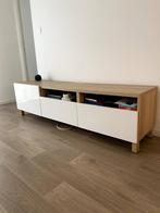 Meuble TV Ikea Besta, 150 tot 200 cm, Minder dan 100 cm, 25 tot 50 cm, Effet Chêne blanchi