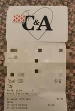C&A cadeaubon aankoop kaart 54€ c-a, Cadeaubon, Overige typen