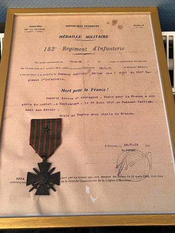 OorlogsKruis 1914-1918 met bronzen ster en certificaat beschikbaar voor biedingen