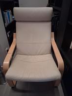 Lederen POANG stoel Ikea met voetbankje, Huis en Inrichting, Fauteuils, Ophalen, Gebruikt, Leer