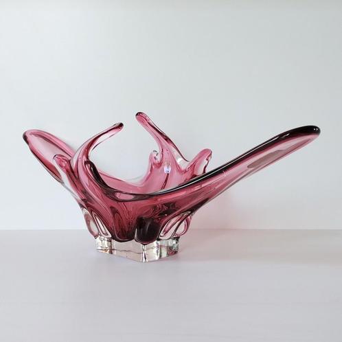 Grote langwerpige schaal, Murano "Chambord" Fratelli Tosso, Antiek en Kunst, Antiek | Glaswerk en Kristal, Ophalen of Verzenden