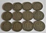 12 Deutsches Reich - 10 pfennig 1905 - 0,50 euro la monnaie, Timbres & Monnaies, Enlèvement ou Envoi, Belgique