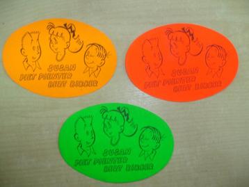 Sticker Piet Pienter Bert Bibber Tekenaar Pom Susan x 3, Envoi, Neuf, Bande dessinée ou Dessin animé