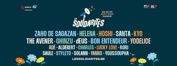 2 pass 3 jours festival Les Solidarités à Namur, Tickets & Billets, Deux personnes, Plusieurs jours