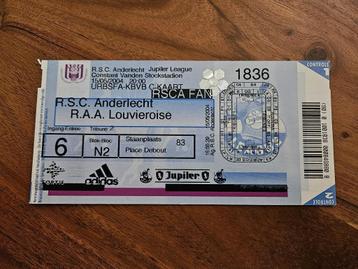 ⚽ Ticket Rsc Anderlecht - La Louvieroise 2003-2004 ⚽