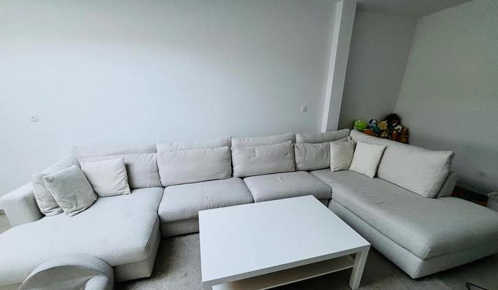 Beige zetel bank fauteuil U-vorm te koop Meubelen Jonckheere, Tuin en Terras, Tuinsets en Loungesets, Zo goed als nieuw, Bank