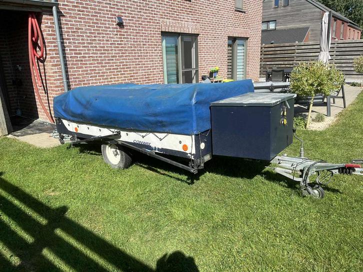 Conway geremde camperaanhanger, Caravans en Kamperen, Vouwwagens, Overige merken, tot en met 4, Blauw, Aanwezig, Ophalen of Verzenden
