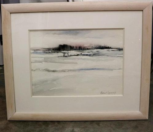 Roland Laermans, landschap in aquarel, Antiek en Kunst, Kunst | Schilderijen | Klassiek, Ophalen of Verzenden