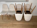 6 Teddy kuipstoelen, Huis en Inrichting, Ophalen, Gebruikt, Wit, Metaal