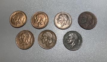 België : 7 (gebruikte) munten van 20 ct : 1953-1959 beschikbaar voor biedingen