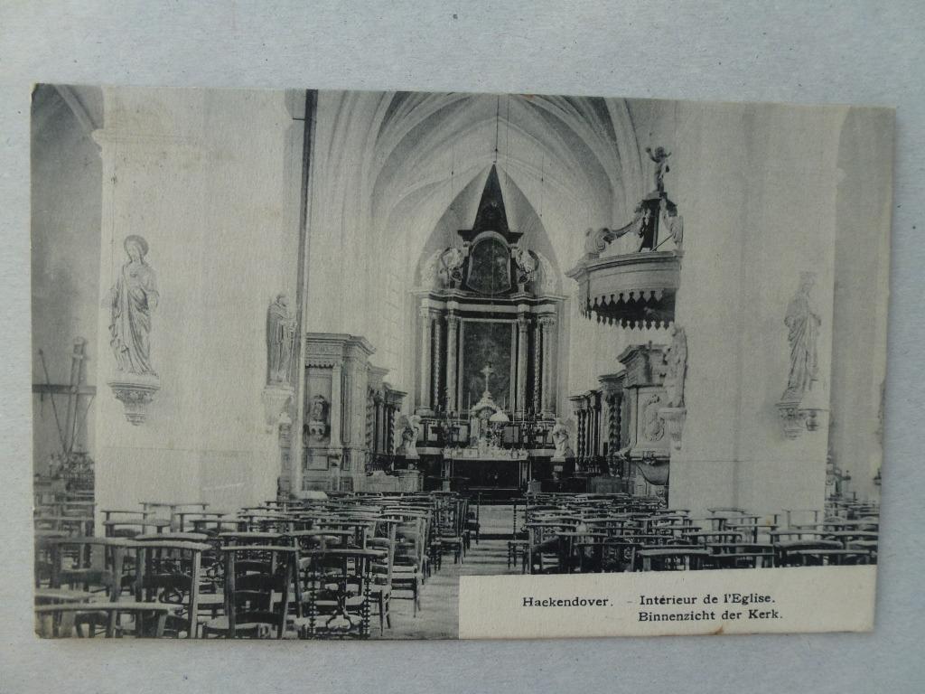 Carte Postale Postkaart Haekendover Binnenzicht der Kerk, Verzenden, Voor 1920, Gelopen, Gebouw
