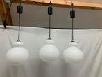 Vintage opaline glazen hanglamp, Hustadt Leuchten Duitsland, Ophalen of Verzenden, Gebruikt