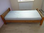 Houten eenpersoonsbed 205 x 95 cm ev. gratis matras, Ophalen, 90 cm, Eenpersoons, Bruin