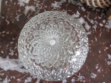 plafondverlichting-plafonnier-glas-metalen armatuur-VINTAGE beschikbaar voor biedingen