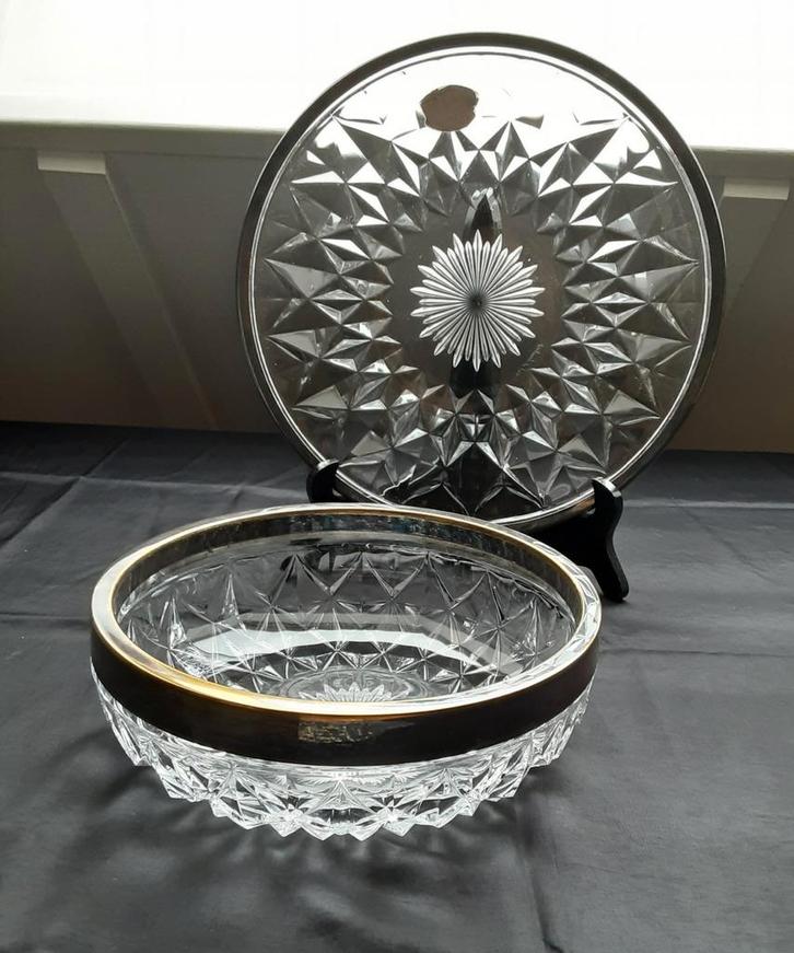 Kristallen schaal en kom  Val Saint Lambert, Antiek en Kunst, Antiek | Glaswerk en Kristal, Ophalen of Verzenden