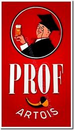 PROF ARTOIS retro ontwerp op dubbel metaal 80cm x 45cm, Verzenden, Zo goed als nieuw, Reclamebord